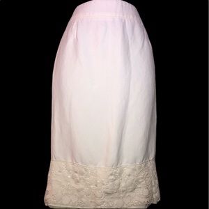 Zara Linen Pencil Skirt with Lace, Sz. 4